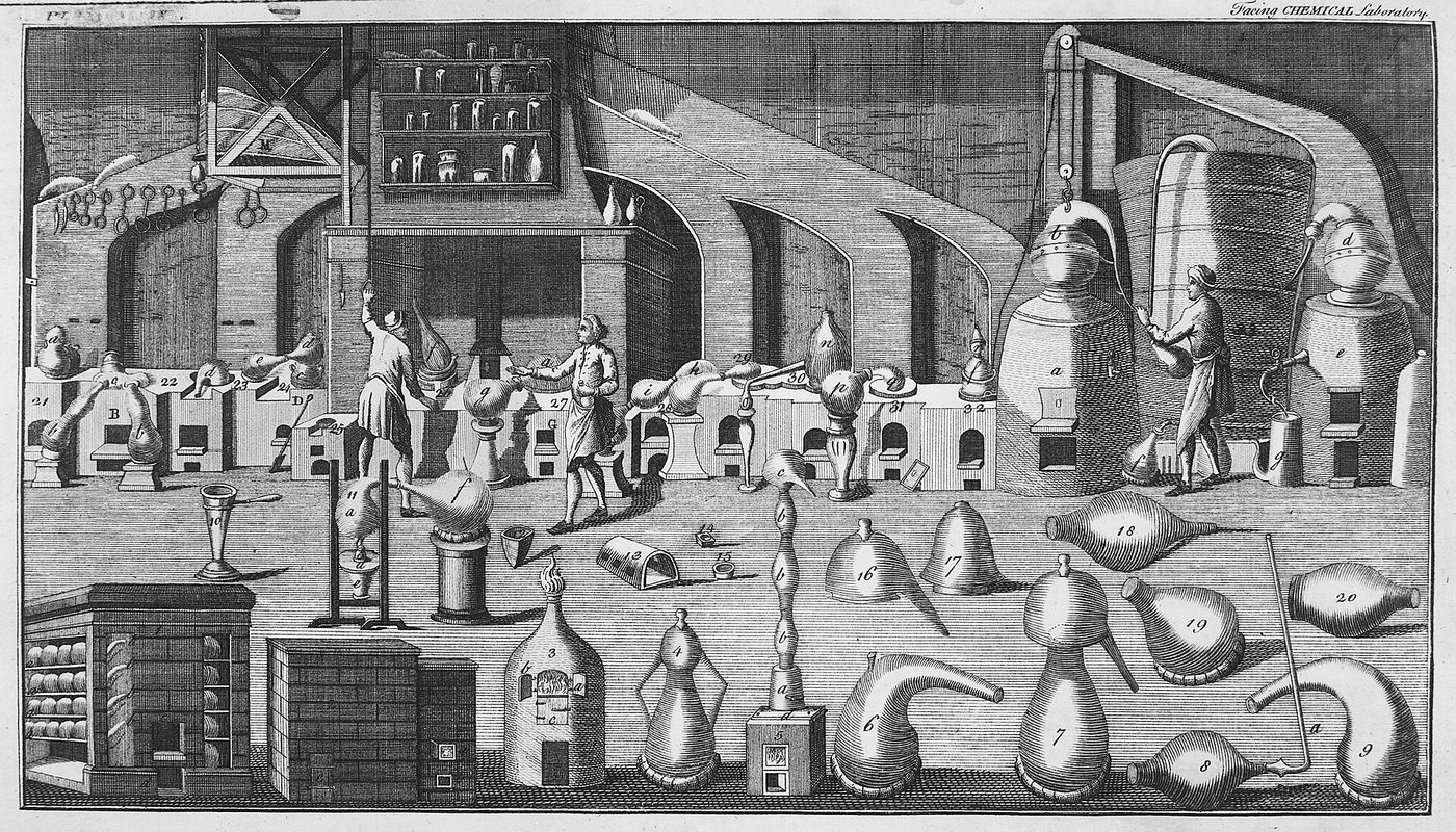 A chemical laboratory of the mid-eighteenth century