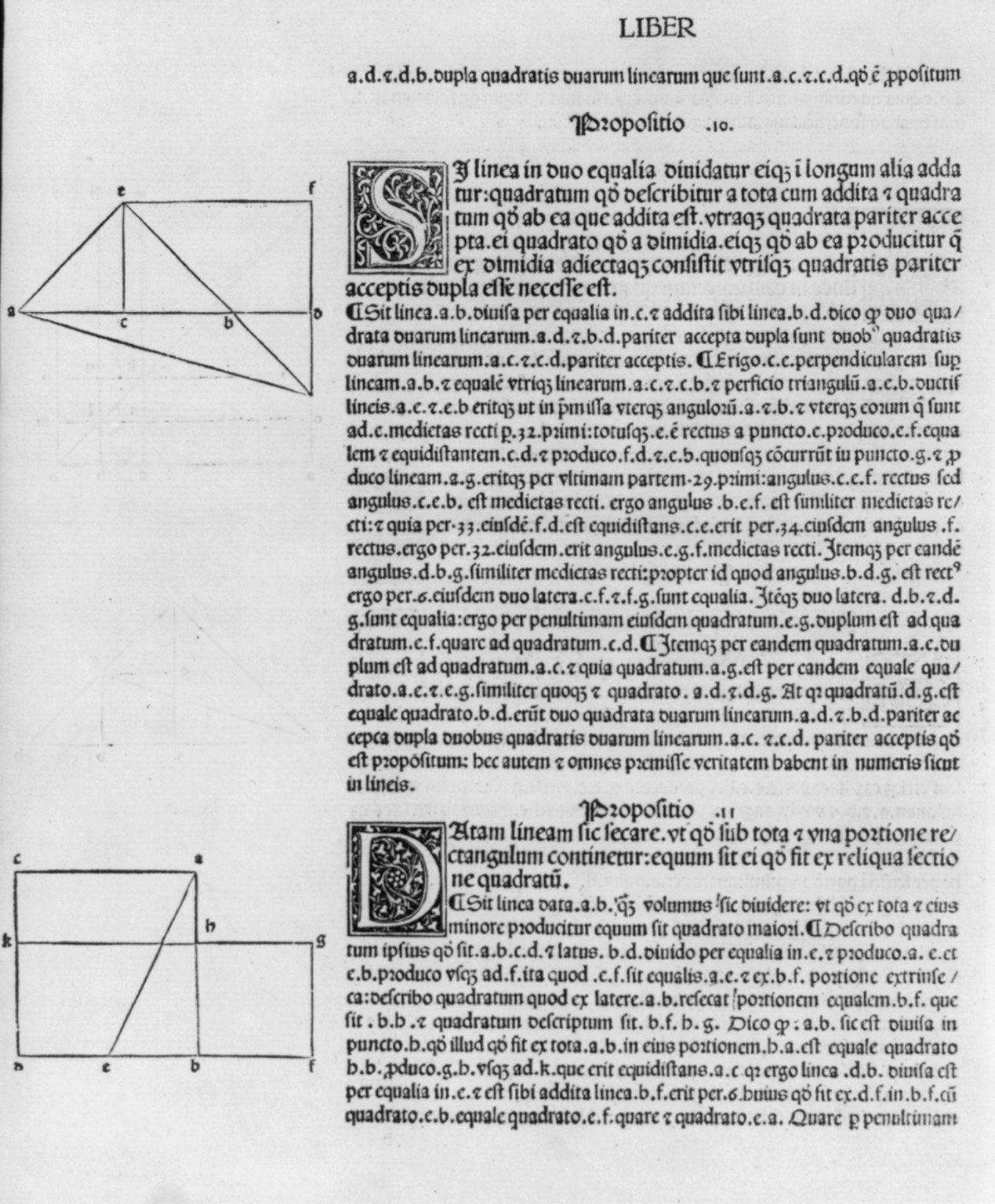 Diagrams in the margins of the first printed Euclid, 1482